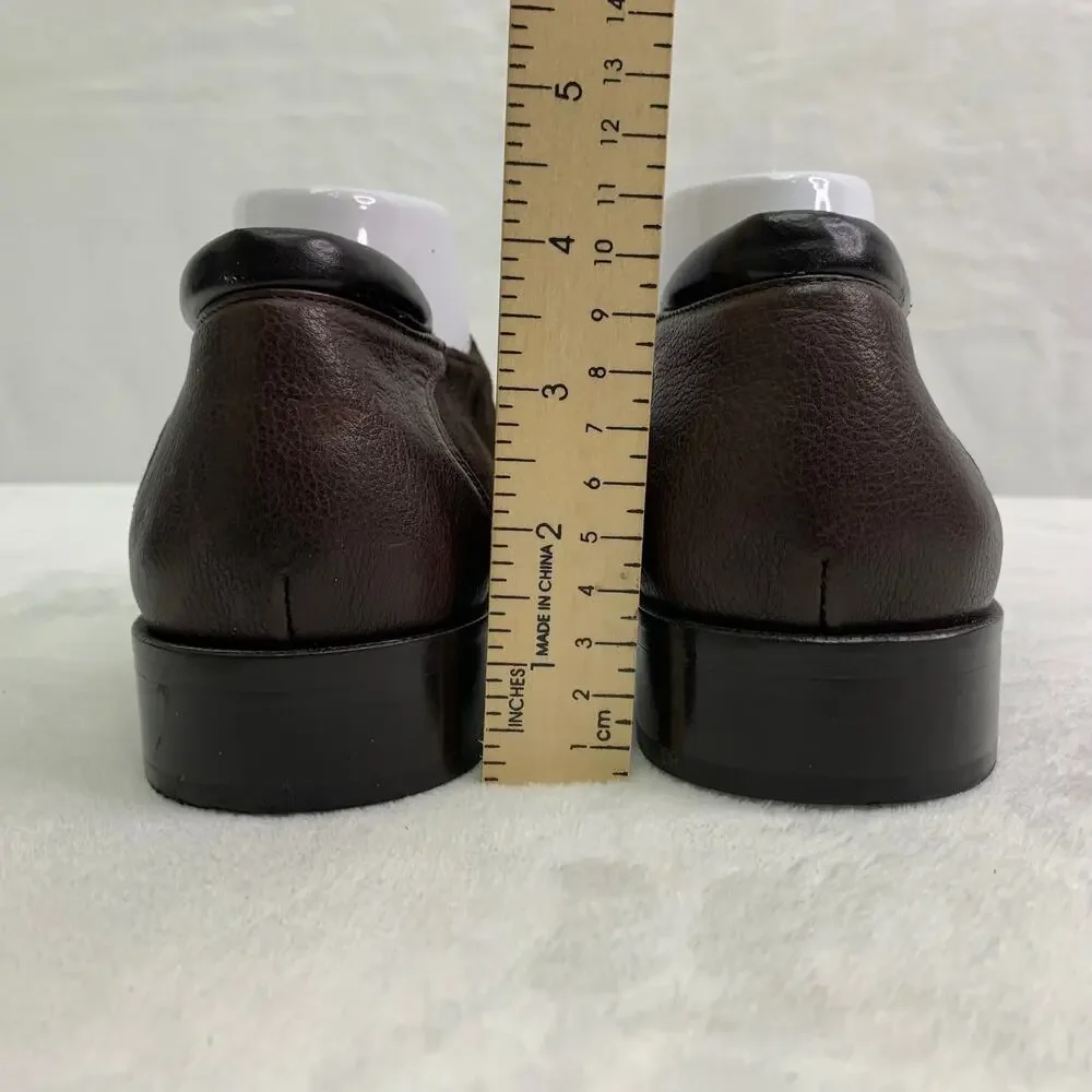 Donald J Pliner Rex 120 Mens 8.5M Nappa Leather Suede Dark Brown Italy Loafers